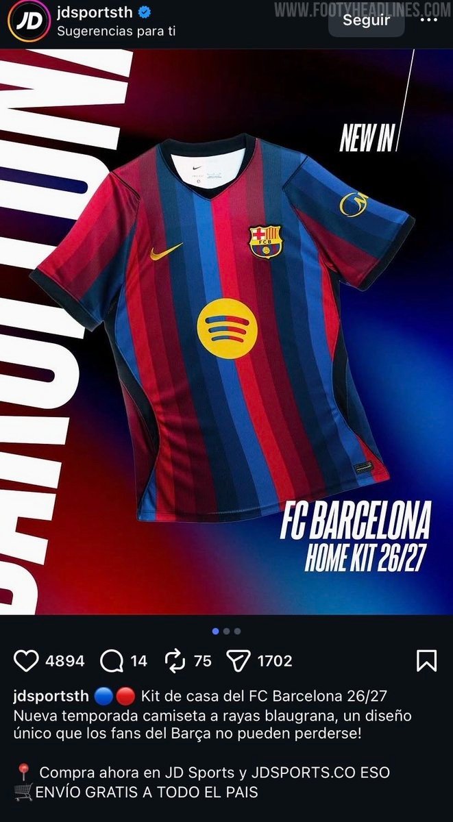 FC Barcelona 26-27 Home Kit Spotted on Sale Ahead of Official Launch - featured image