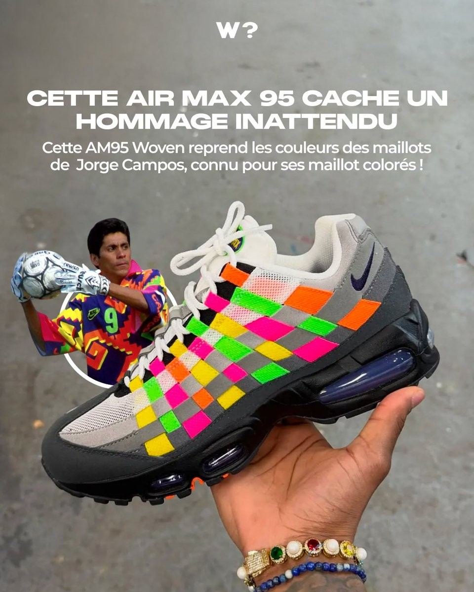 Jorge Campos 1990s Goalkeeper Kits Inspire Nike Air Max 95 Sneaker - featured image