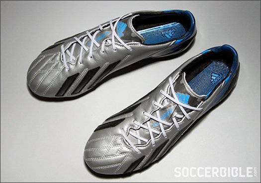 adidas adizero F50 Leather Football Boots - Silver/Black/Blue - featured image