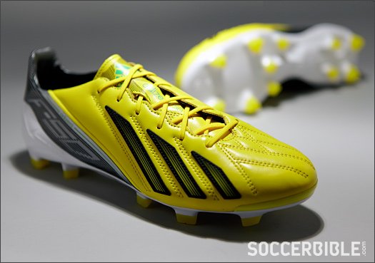 adidas adizero F50 Leather Football Boots - Yellow/Black/Green - featured image