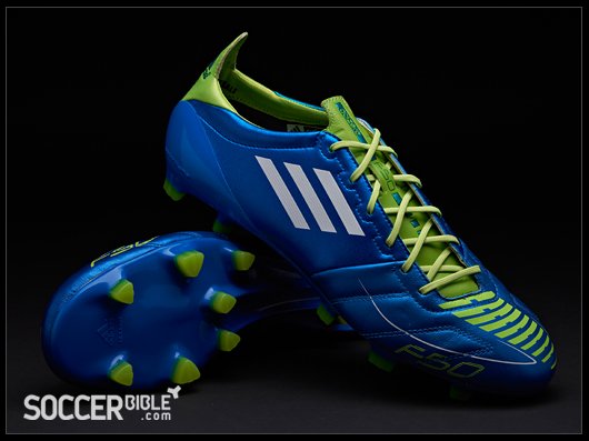 adidas F50 adizero Leather Football Boots - Blue/White/Slime - featured image