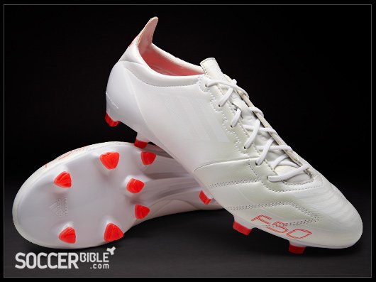 adidas F50 adizero Leather Football Boots - White/White/Red - featured image