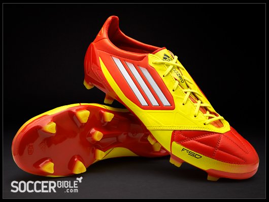 adidas F50 adizero miCoach Leather Football Boots - High Energy/White/Electricity - featured image