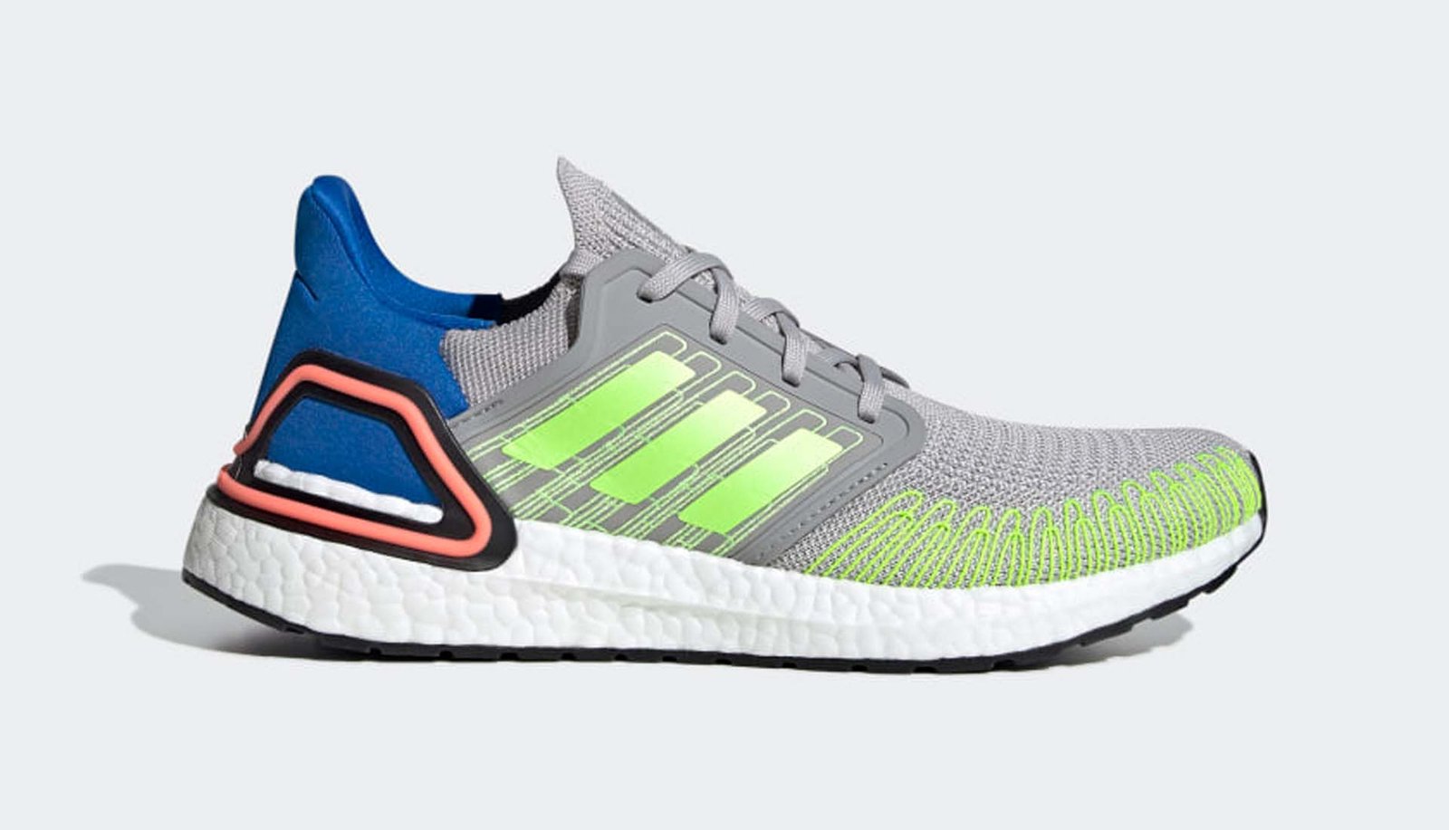 adidas Launch The UltraBoost 20 In “Grey Two/Signal Green/Glory Blue” - featured image