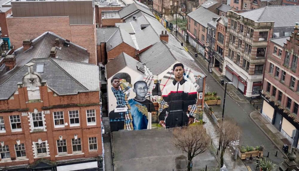 Burberry Unveils Marcus Rashford Mural In Manchester - featured image