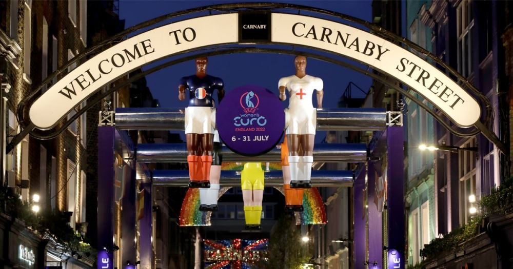 Carnaby Street Turned Into Giant Foosball Table By EURO 2022 Organisers - featured image