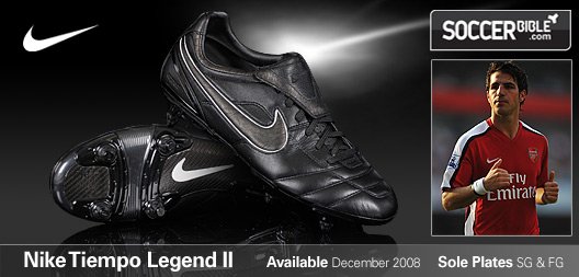 Heritage Football Boots - Nike Tiempo Legend II - Black/Black/Sail - 12/11/08 - featured image