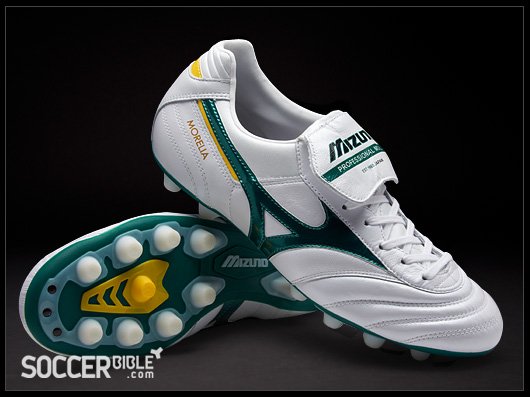Mizuno Morelia Football Boots - Pearl/Green/Yellow - featured image