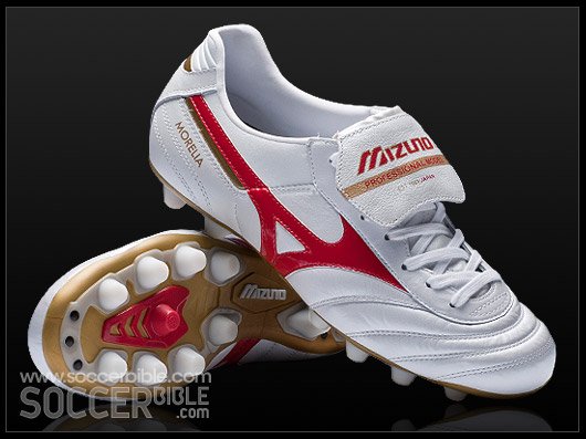 Mizuno Morelia Football Boots - Pearl/Red/Gold - featured image