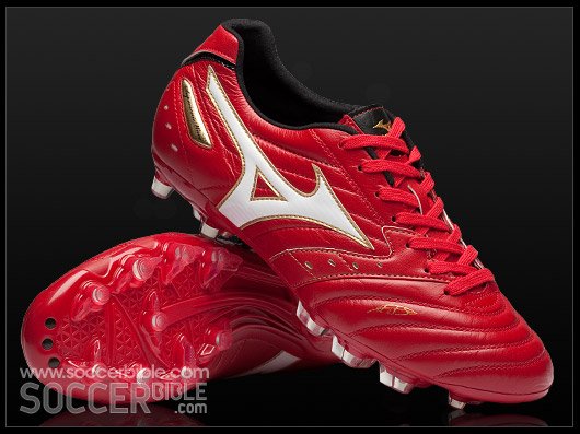 Mizuno Supersonic Wave Football Boots - Red/White/Gold - featured image