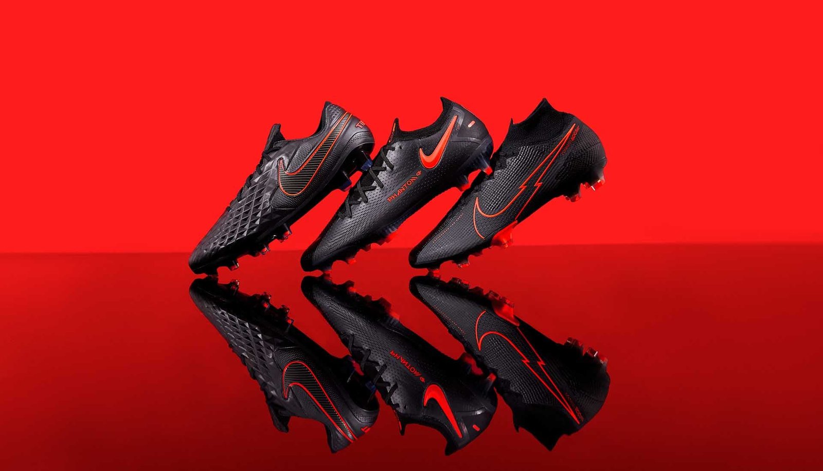Nike Drop "Black/Chile Red" Mercurial, Phantom GT and Tiempo - featured image