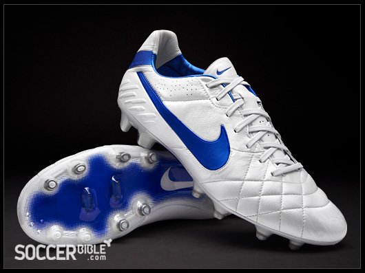 Nike Tiempo Legend IV Football Boots - White/Blue/Silver - featured image