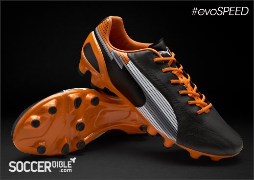 PUMA evoSPEED 1 K Football Boots - Black/White/Orange - featured image