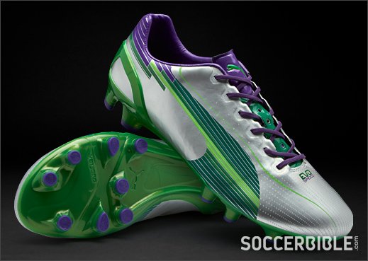 Soccer Cleats | PUMA evoSPEED 1 - Silver/Green - featured image