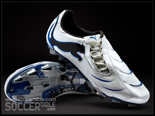 Puma PowerCat 1.10 Football Boots – White/Black/Snorkel Blue - featured image