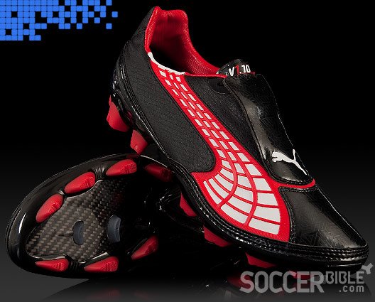 Puma v1.10 Football Boots - Black/White/Puma Red - featured image