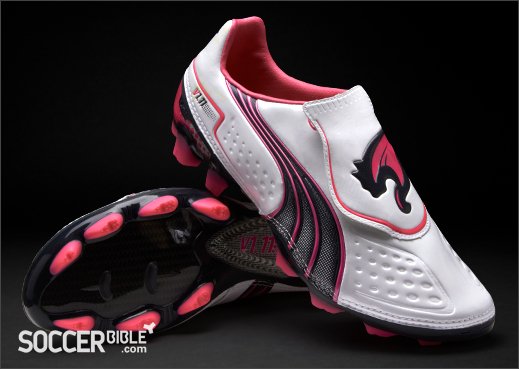 Puma v1.11 Football Boots - White/Navy/Pink - featured image