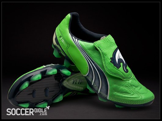 Puma V1.11 K Leather Football Boots – Green/Navy/White - featured image