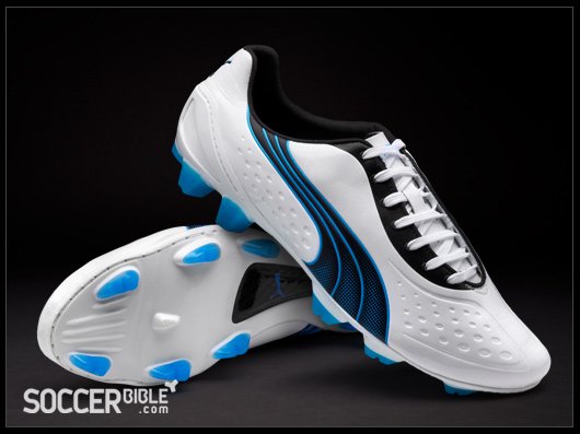 Puma v1.11 SL Football Boots - White/Black/Blue - featured image