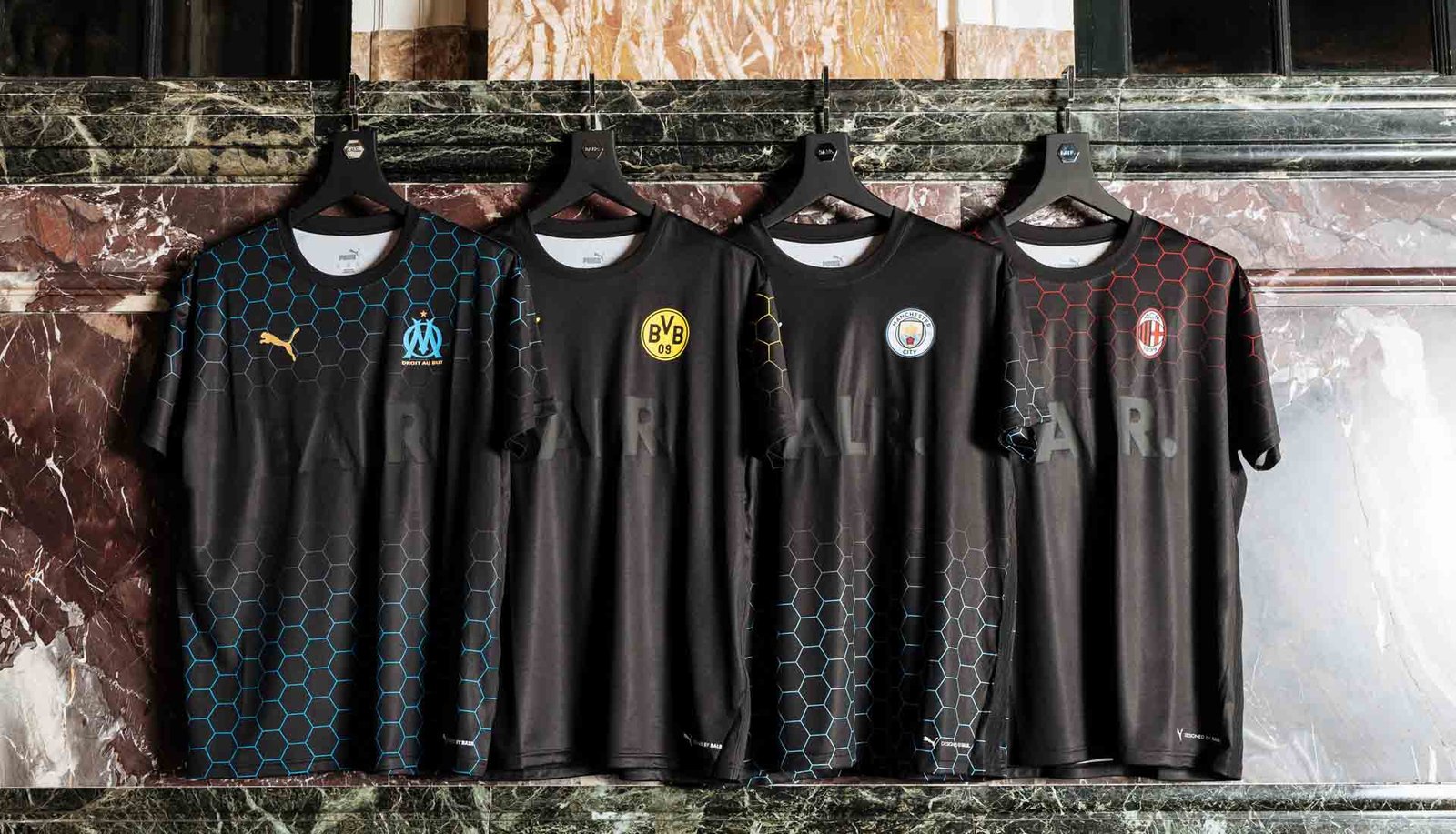 PUMA x BALR. Reveal Jerseys For BVB, Man City, AC Milan & Marseille - featured image