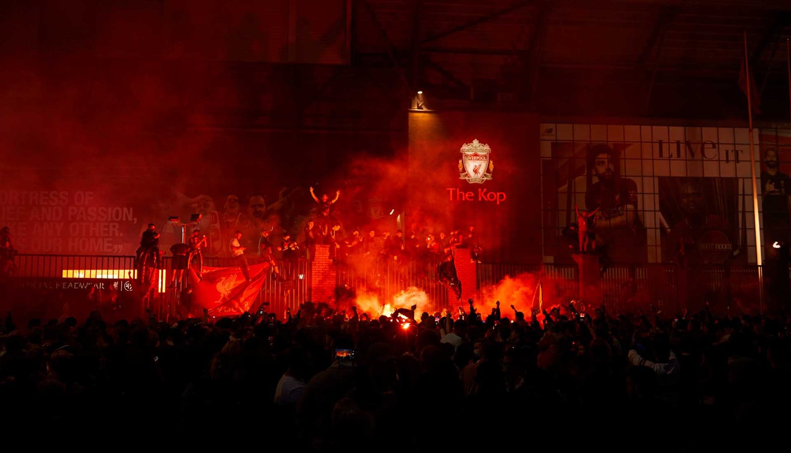 Scenes Outside Anfield On The Night Liverpool Lifted The PL Trophy - featured image