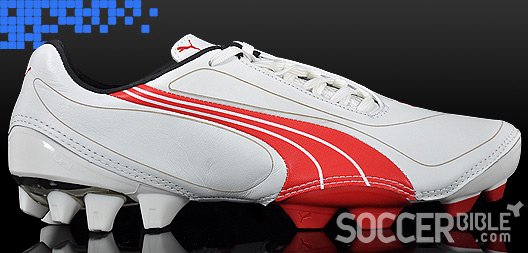Speed Football Boots - Puma v1.08 K Leather White/Puma Red - 17/06/09 - featured image