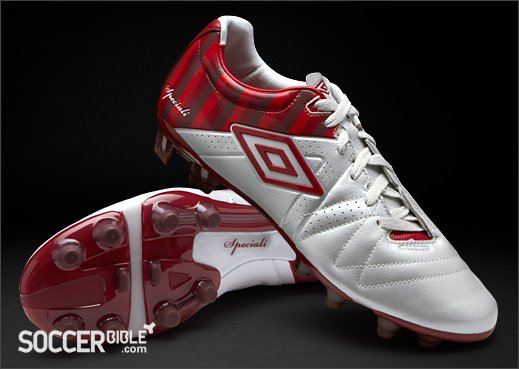Umbro Speciali III Pro Football Boots - St George Collection - White/Vermillion/Claret - featured image