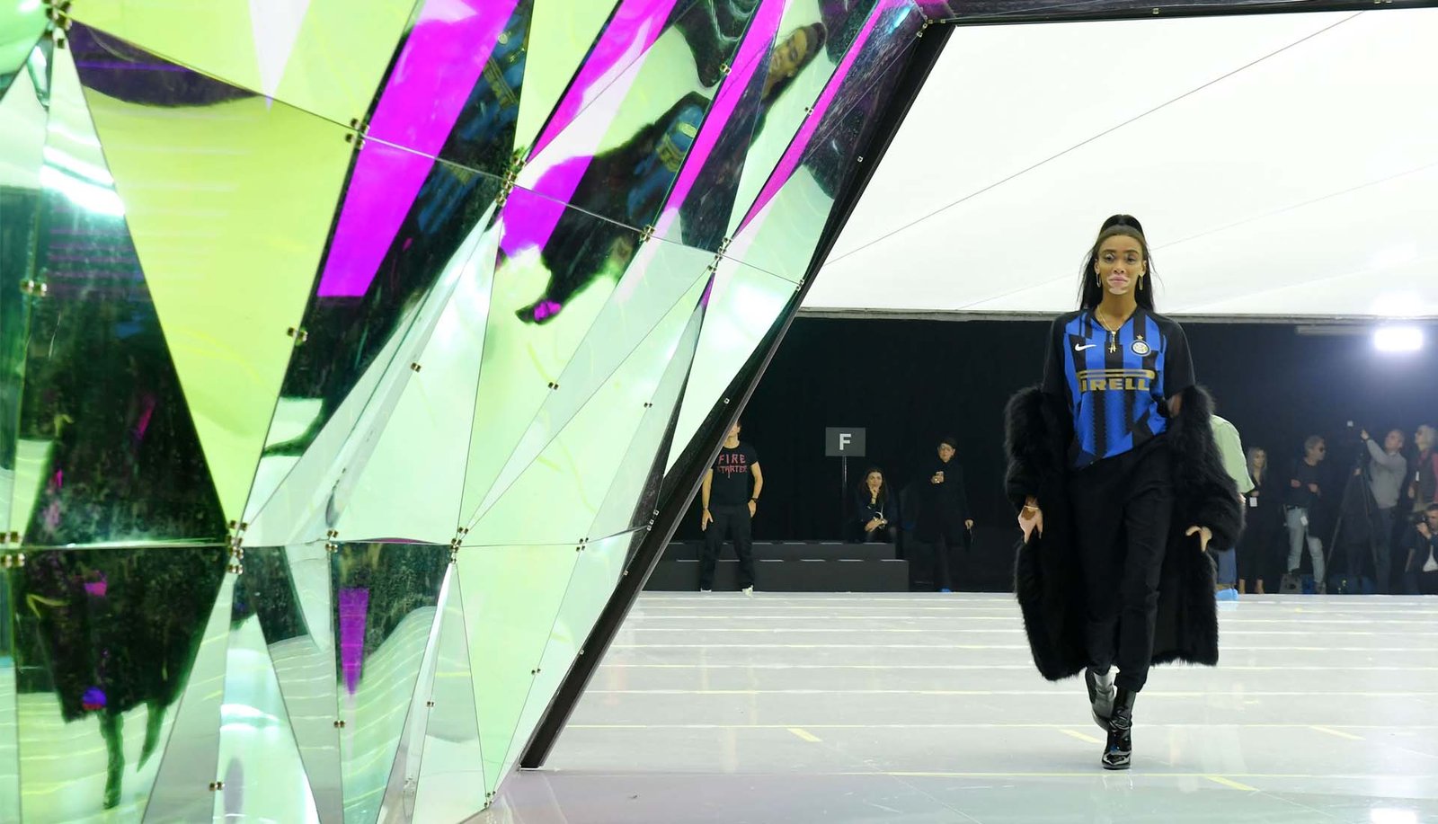 Winnie Harlow Wears Nike Inter Mashup Jersey at MFW - featured image
