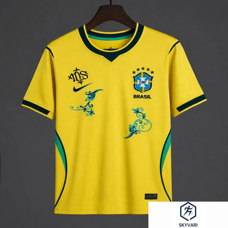 2026 Brazil 2026 Home Yellow/Blue "Floral Edition" Jersey