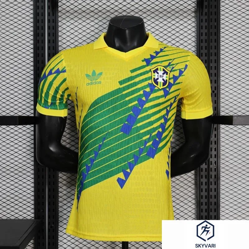 2026 Player Version Brazil Yellow with Green and Blue Geometric Patterns Jersey — view 2