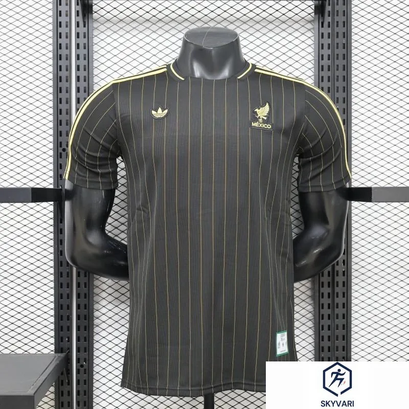 2026 Player Version Mexico Black with Gold Pinstripes Jersey — view 2