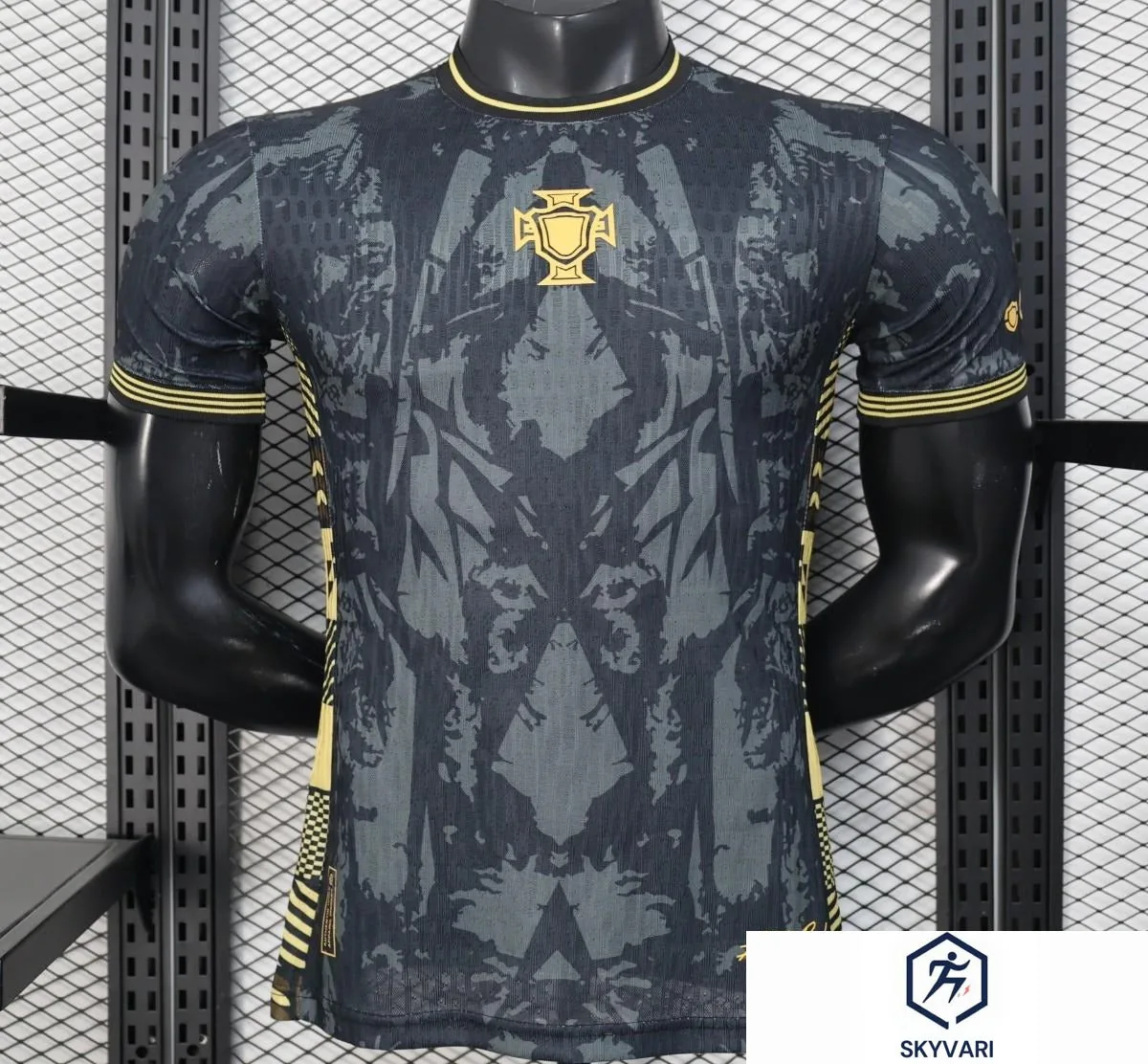 2026 Player Version Portugal Dark Grey with Abstract Graphic Pattern Jersey