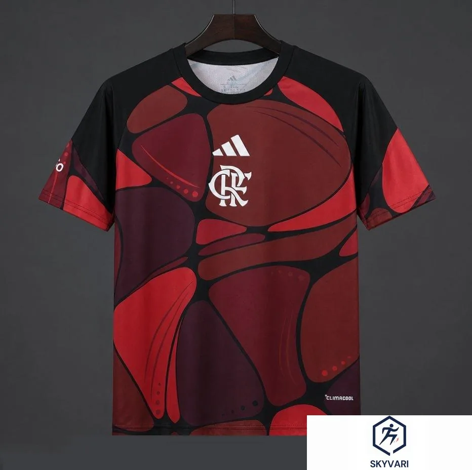 26/27 Flamengo 2026 Pre-Match Red/Black/Burgundy Jersey