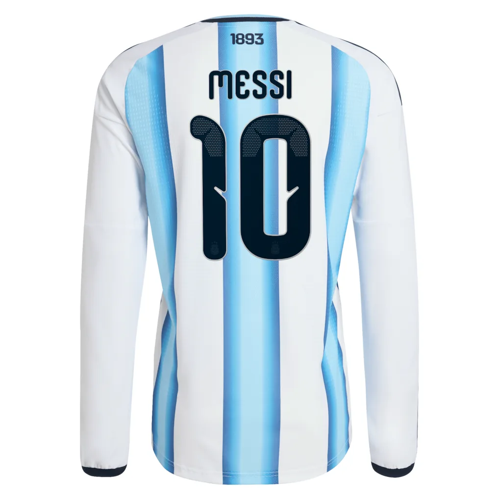 Argentina adidas Home Authentic Shirt 2026 - Long sleeve with Messi 10 printing — view 3