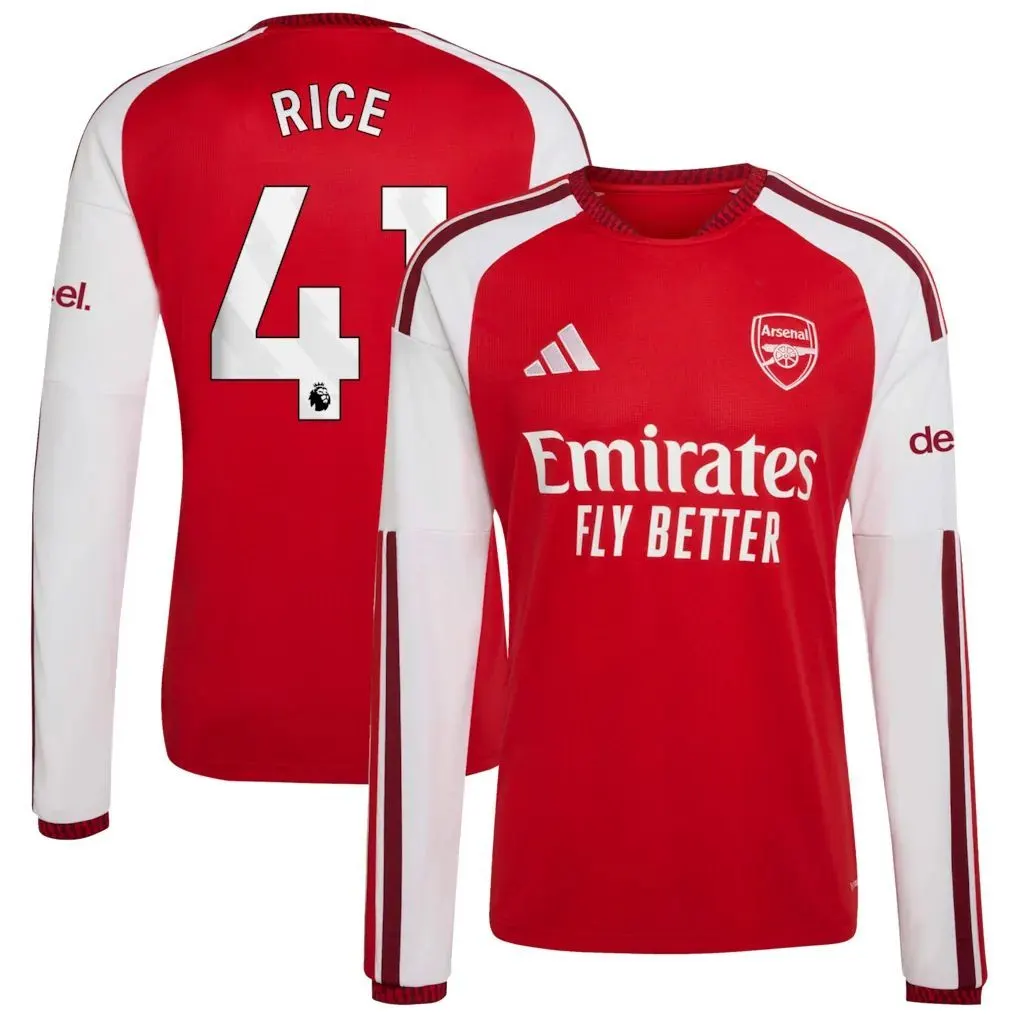 Arsenal adidas Home Long-Sleeved Shirt 2026-27 with Rice 41 printing