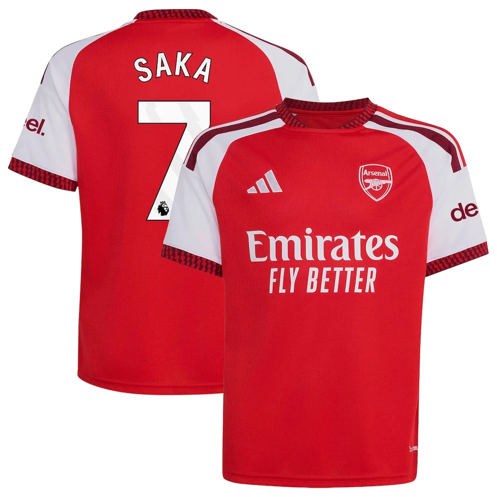 Arsenal adidas Home Shirt 2026-27 - Kids with Saka 7 printing