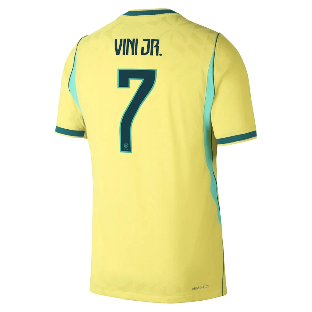Brazil Nike Home Aero-FIT Match Shirt 2026 with Vini Jr. 7 printing — view 3