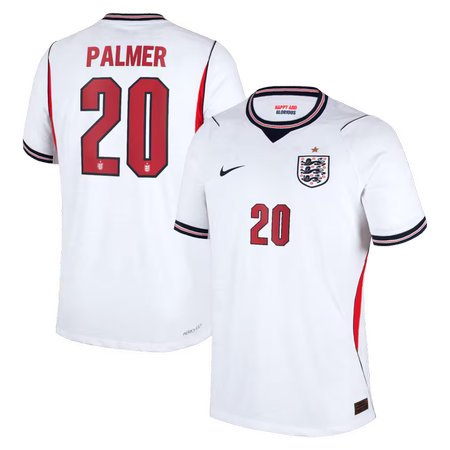 Cole Palmer #20 England Home Match Soccer jersey World Cup 2026