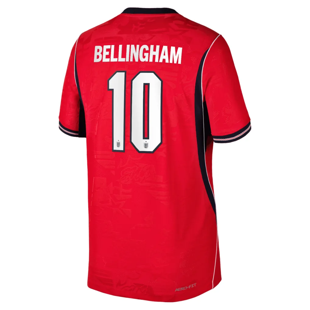 England Nike Away Aero-FIT Match Shirt 2026 - Kids with Bellingham 10 printing — view 3
