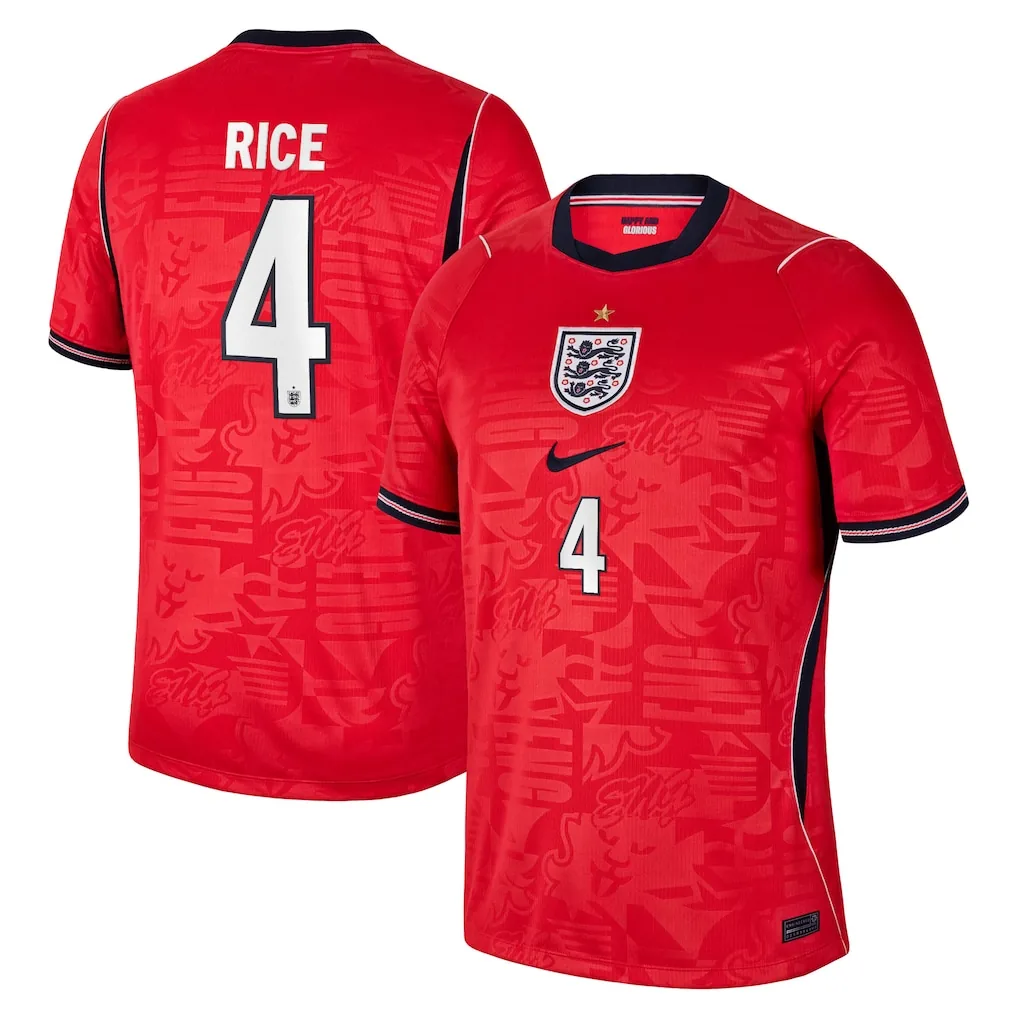 England Nike Away Stadium Shirt 2026 with Rice 4 printing