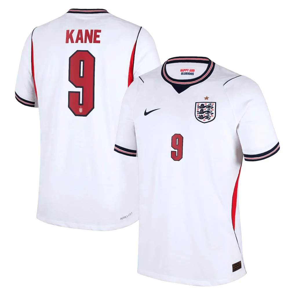 England Nike Home Aero-FIT Match Shirt 2026 with Kane 9 printing