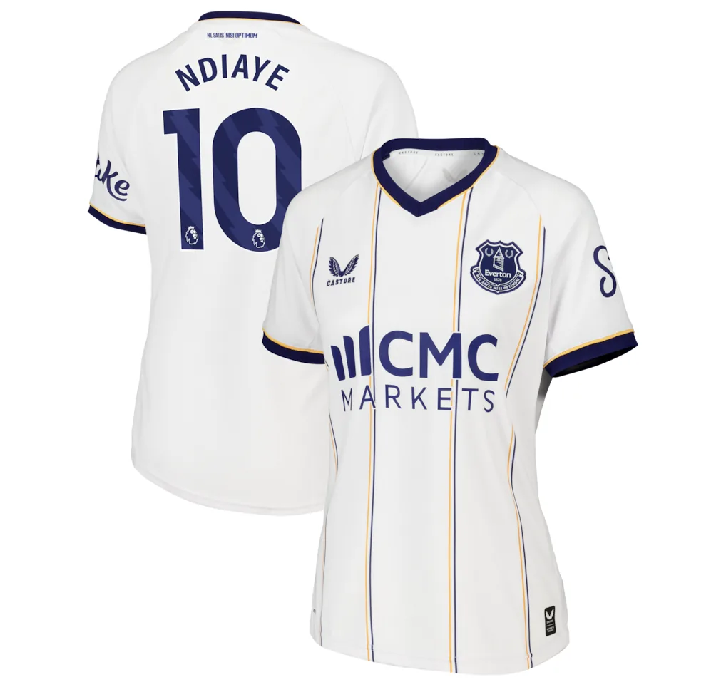 Everton Castore Away Replica Shirt 2026-27 - Womens with Ndiaye 10 printing