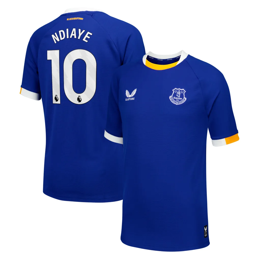 Everton Castore Home Replica Shirt 2026-27 - Kids with Ndiaye 10 printing