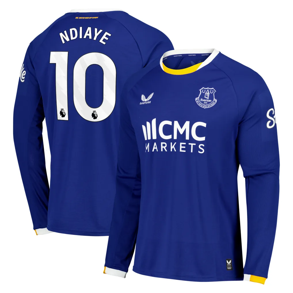 Everton Castore Home Replica Shirt 2026-27 - Long Sleeve with Ndiaye 10 printing