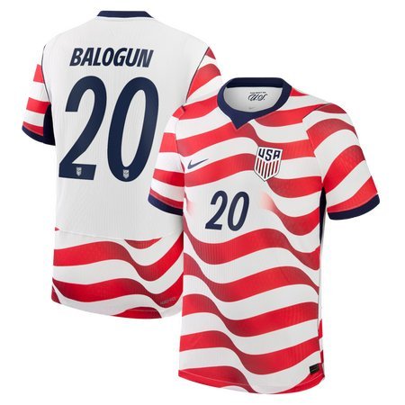 Folarin Balogun #20 USA Home Stadium Soccer jersey World Cup 2026