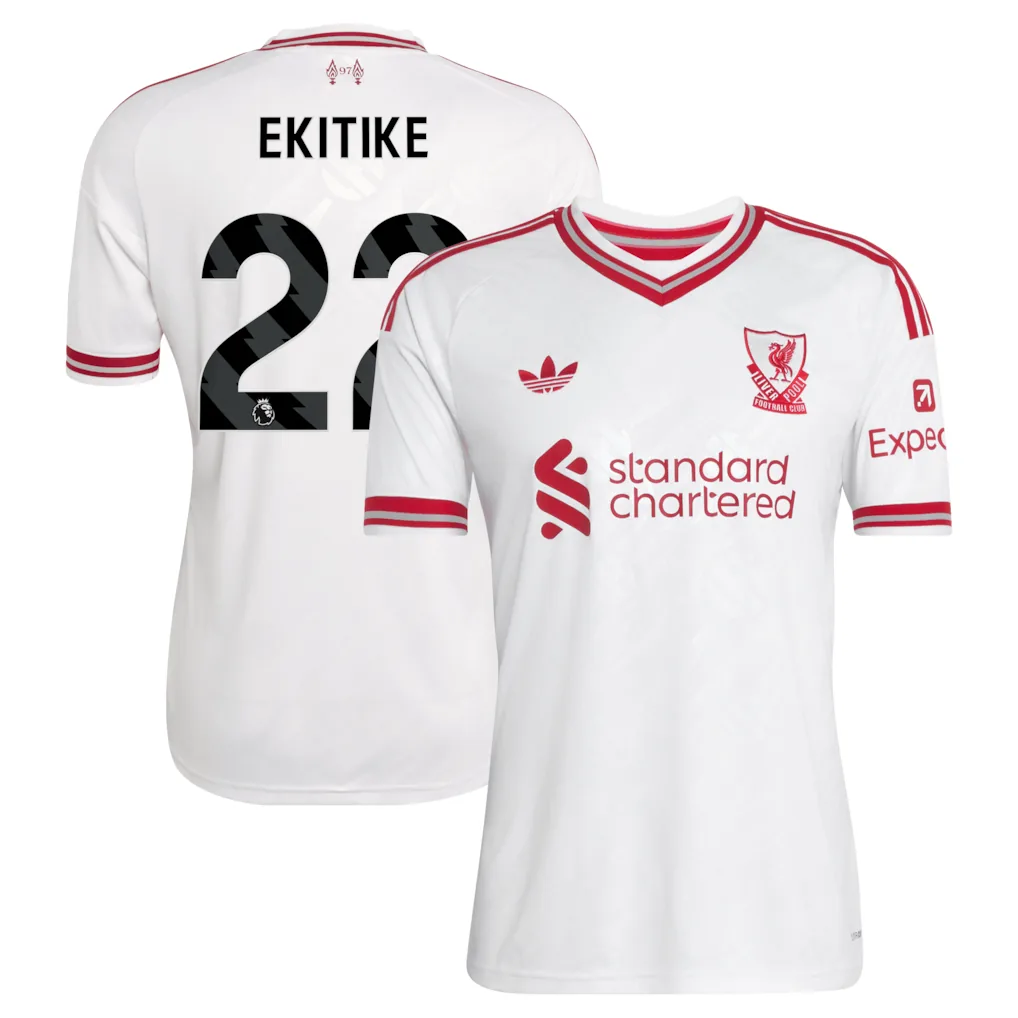 Liverpool adidas Away Shirt 2026-27 with Ekitike 22 printing