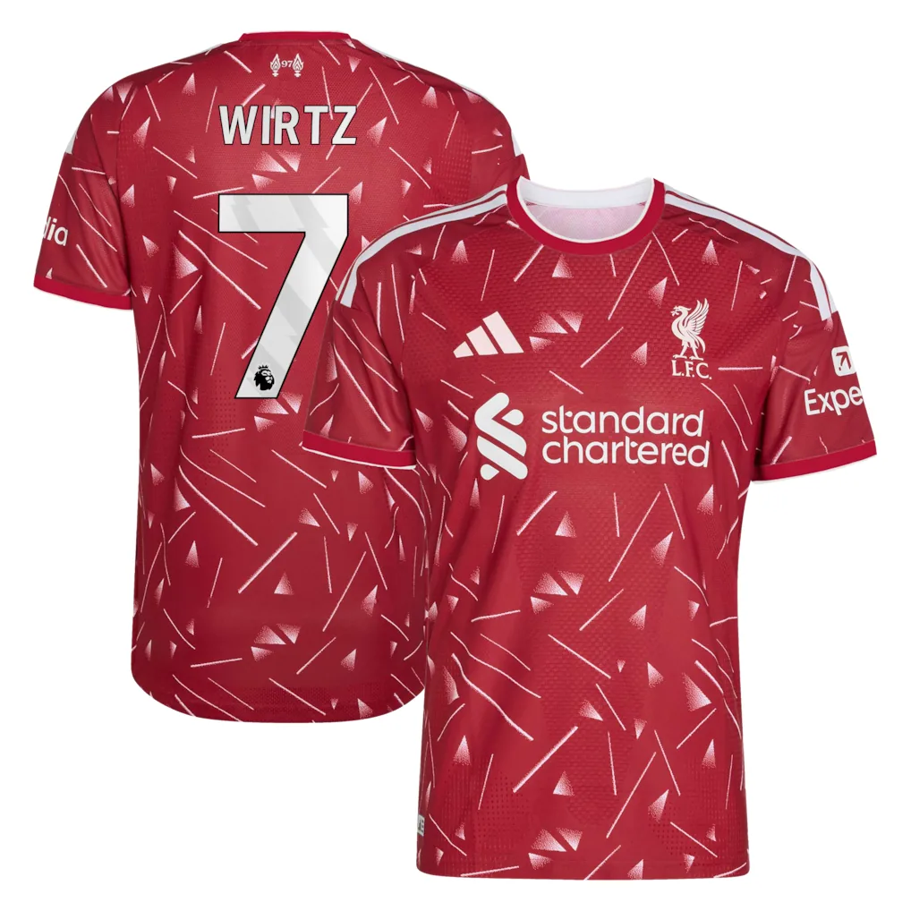 Liverpool adidas Home Authentic Shirt 2026-27 with Wirtz 7 printing