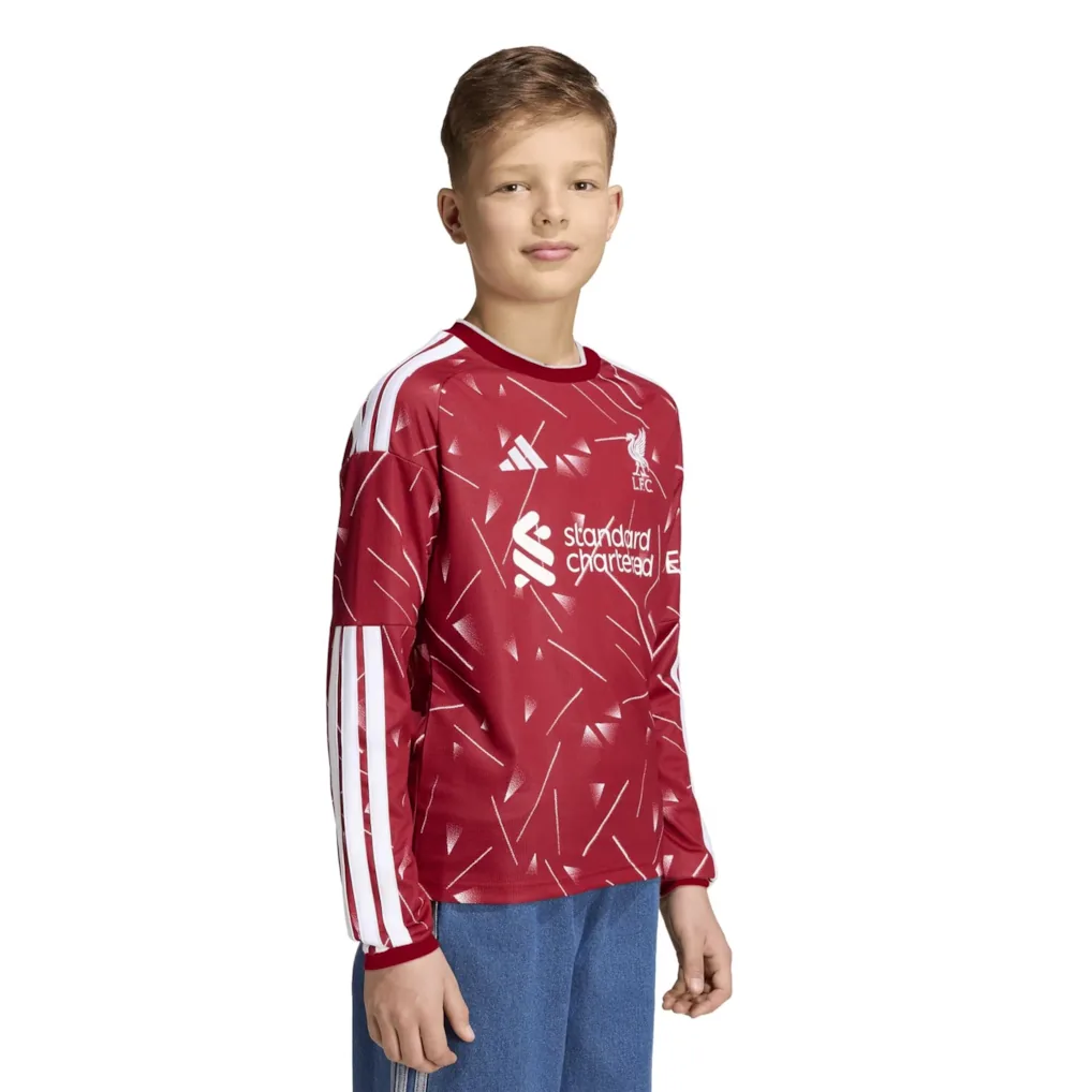 Liverpool adidas Home Shirt 2026-27 - Kids - Long Sleeve