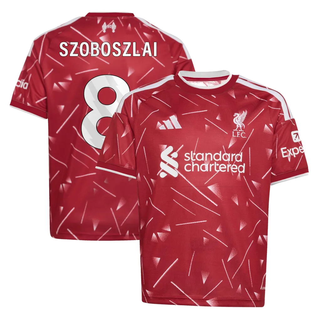 Liverpool adidas Home Shirt 2026-27 - Kids with Szoboszlai 8 printing
