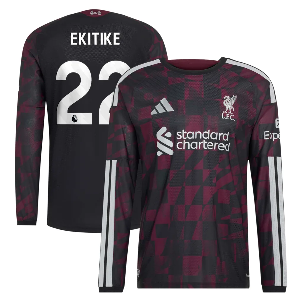 Liverpool adidas Third Authentic Shirt 2026-27 - Long Sleeve with Ekitike 22 printing